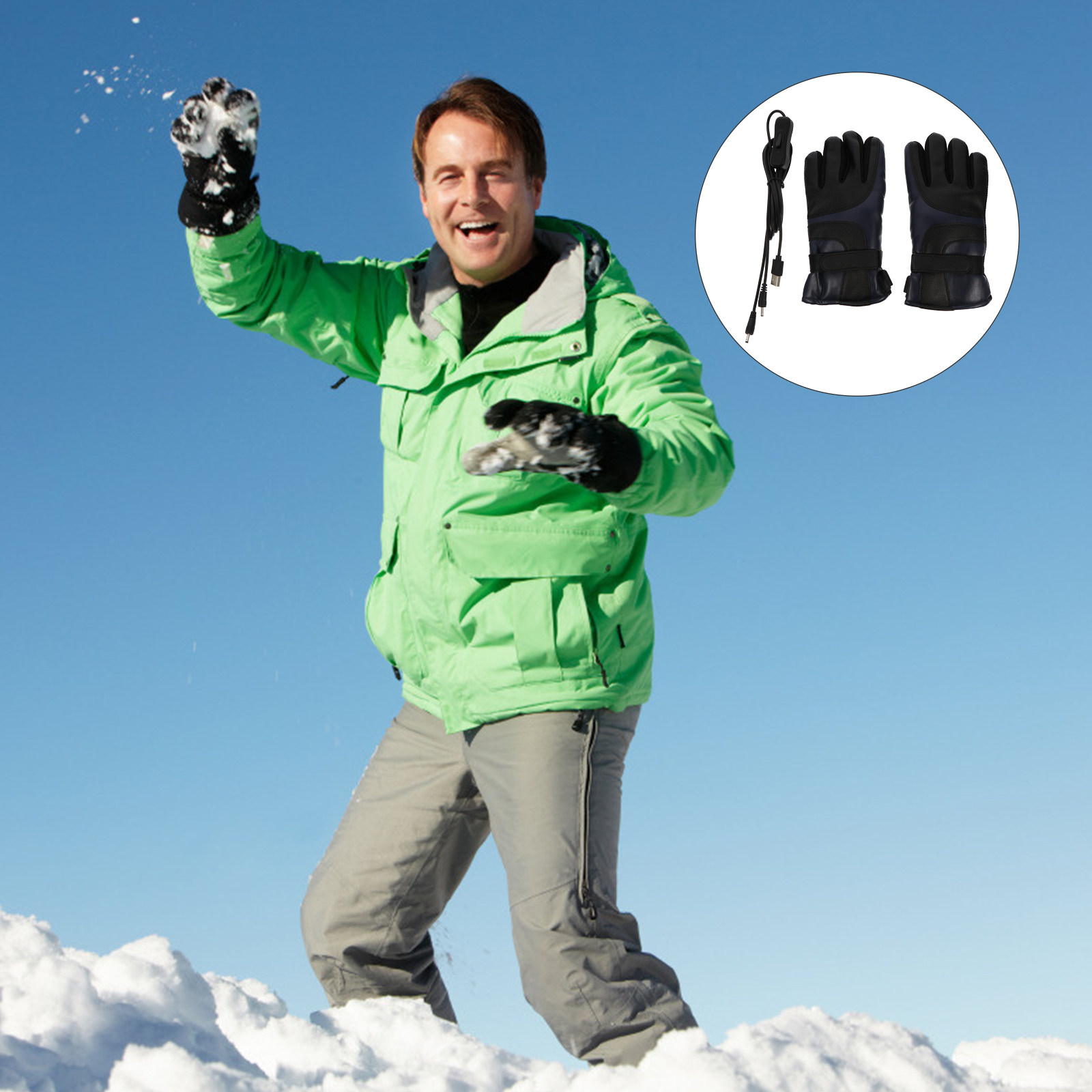 Winter Glove Insulated - 1Pair Electric Heated Gloves Winter Thermal